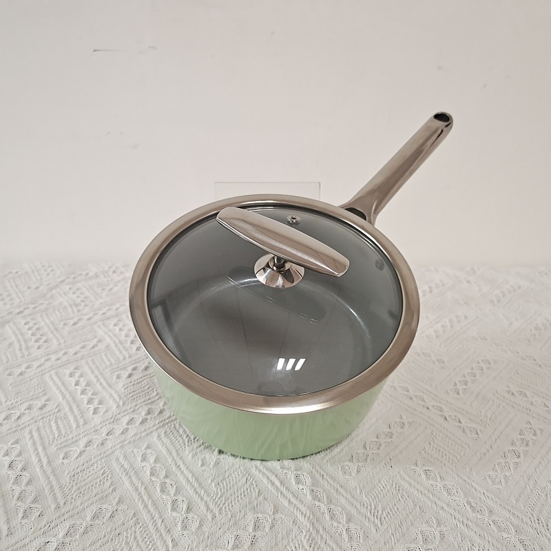 Kitchen Supplier All Stovetop Single Handle Mini Cooking Pot Nonstick Ceramic Saucepan