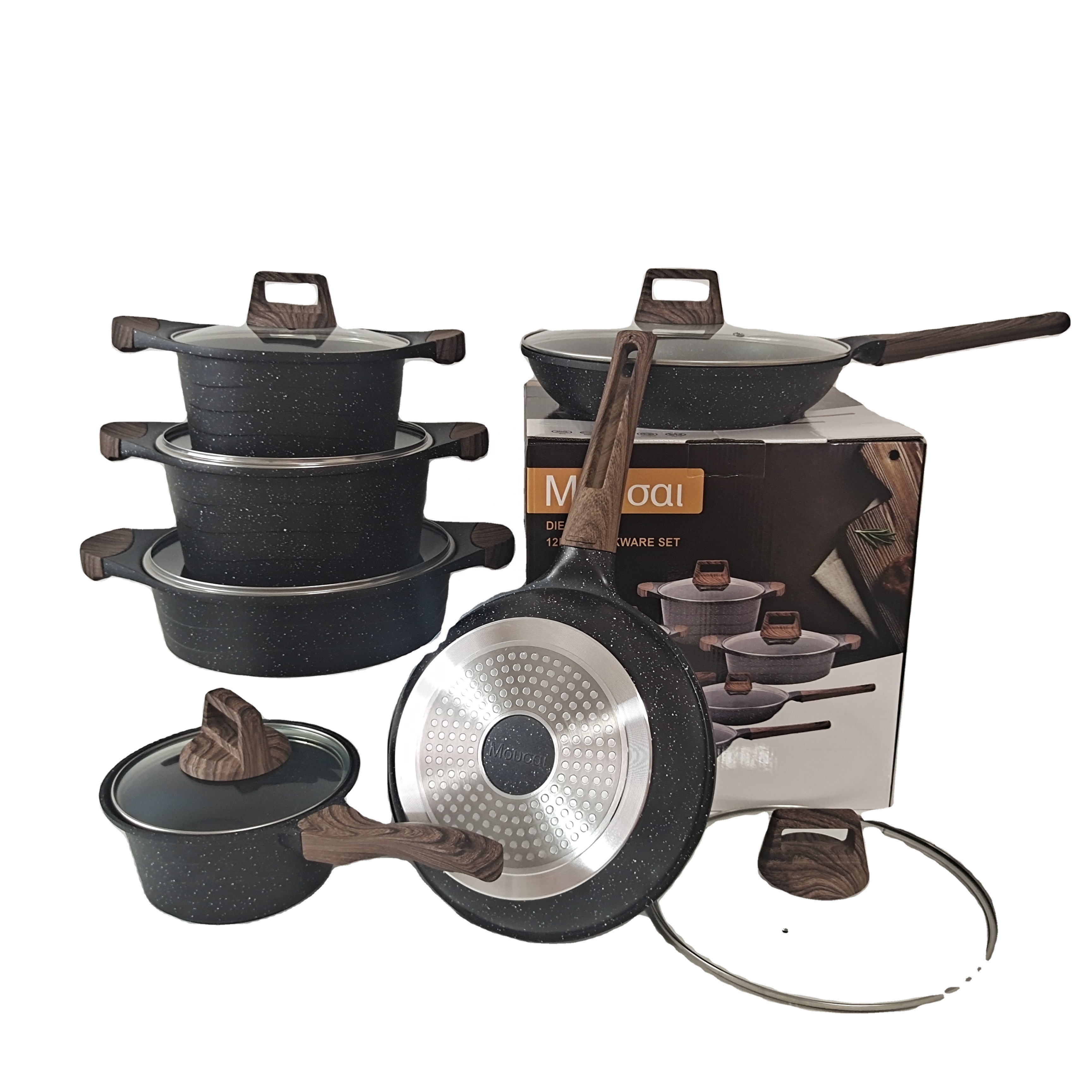 Wholesale Kitchen Cookware Set Twill Pattern Iron Cast Home Use Le Crueset Cookware Sets