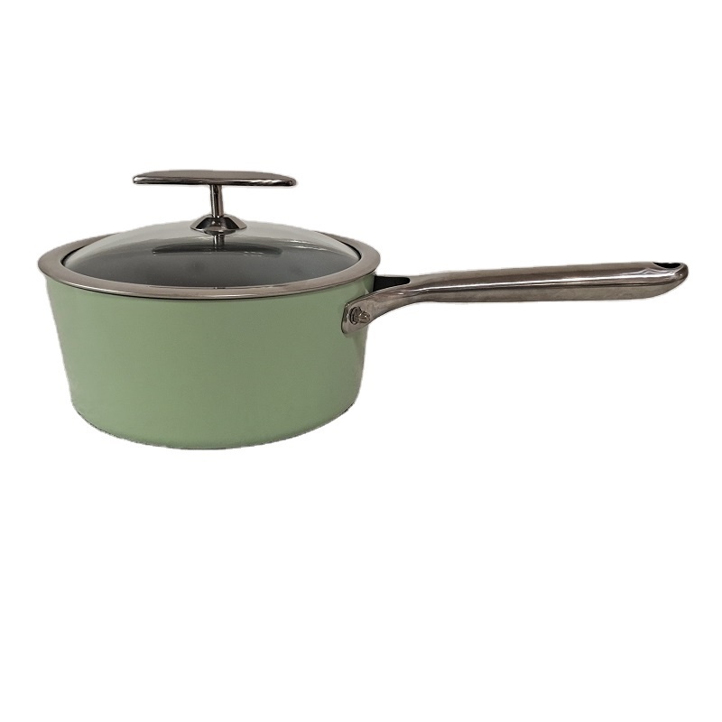 Kitchen Supplier All Stovetop Single Handle Mini Cooking Pot Nonstick Ceramic Saucepan