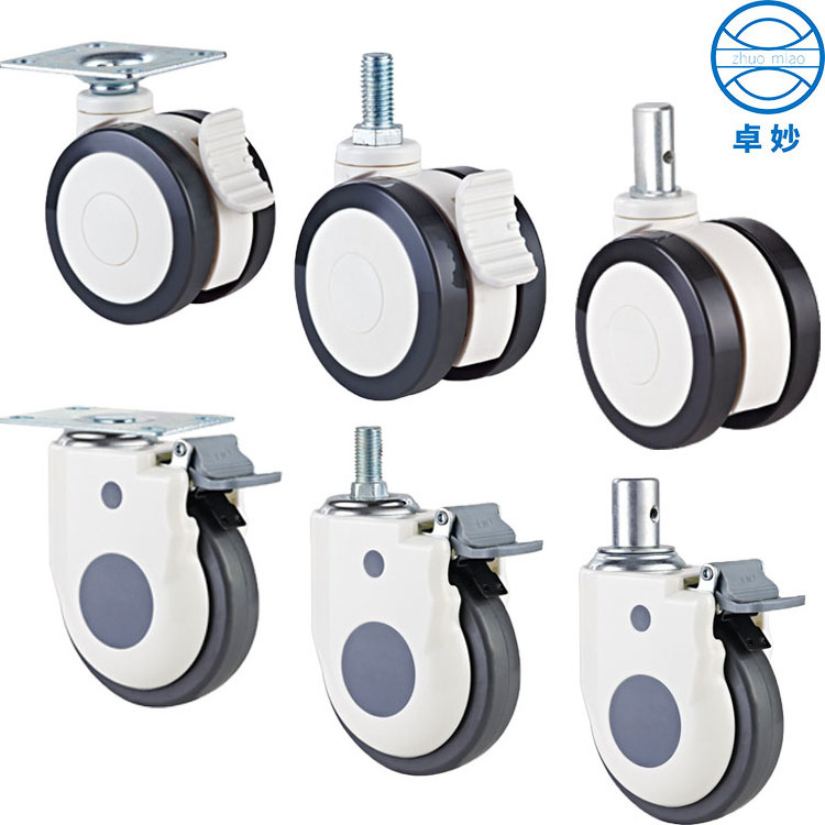 China 3 4 5 inch TPR high quality medical equipment mute wheel medical caster wheel hospital bed caster wheel for hospital