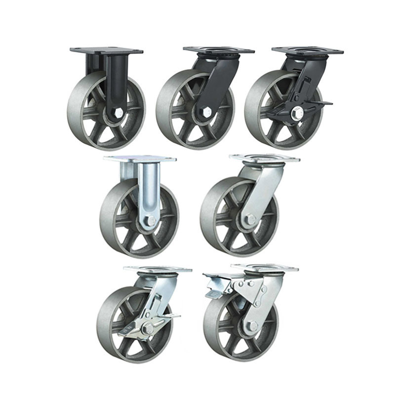 All iron casters wheels 4 5 6 8 inch oven castor cast iron caster wheel heavy duty cast iron caster