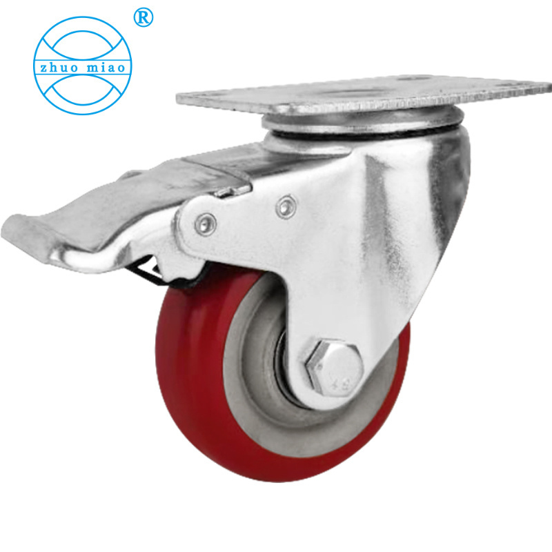 Wholesale 75mm 3 Inch Dual Bearing Casters with Swivel Locking Casters Heavy Duty Caster Wheels for Workbench Shopping Cart