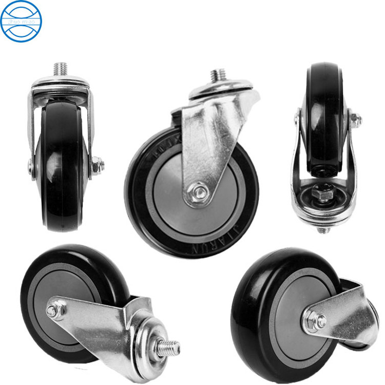 75 100 125 mm swivel PU PVC TPR castor heavy duty cart wheels stroller casters shopping trolley wheel