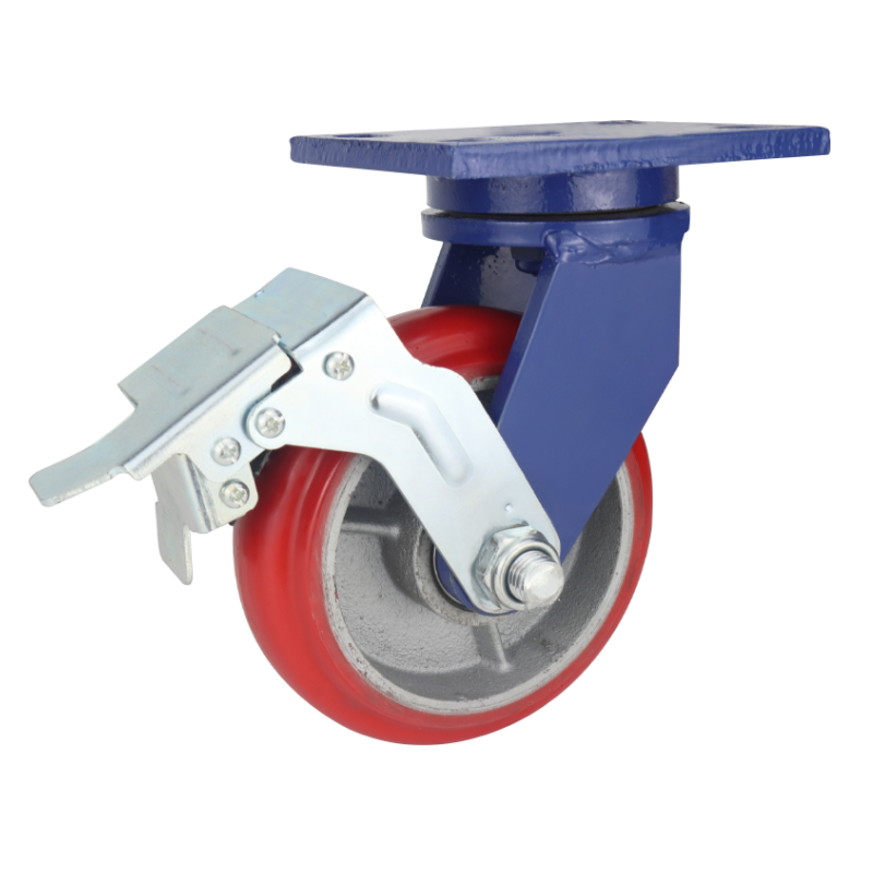 casters manufacturers 2 tons load capacity Extra heavy duty locking PU Nylon iron casters wheel for container