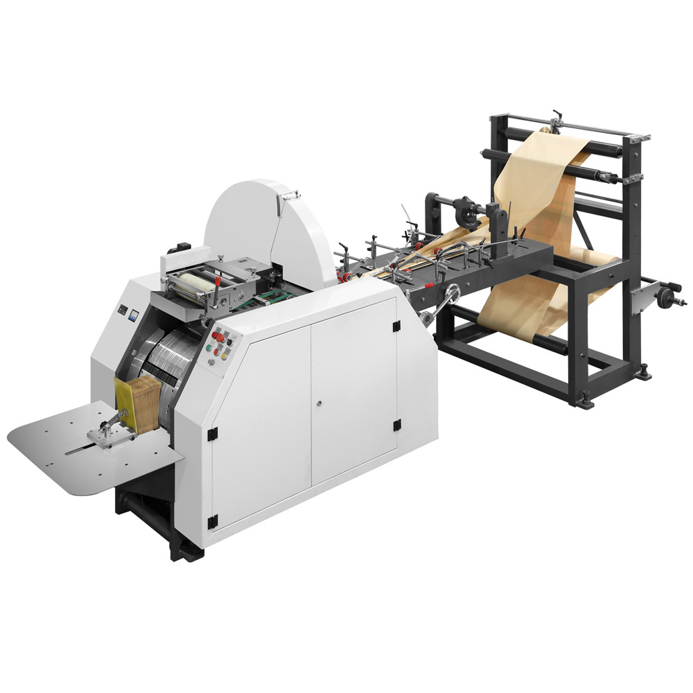 Fully Automatic Square V Bottom Kraft Khaki  Paper Pouches Shopping Bag Manufacturing Making Machine With Printing Price