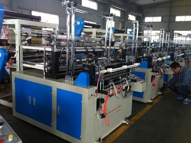 Automatic Taiwan High Speed 4 Lines Bottom Seal Polythene Food Grade Plastic Packaging Courier Flat Shopping Bag Making Machine