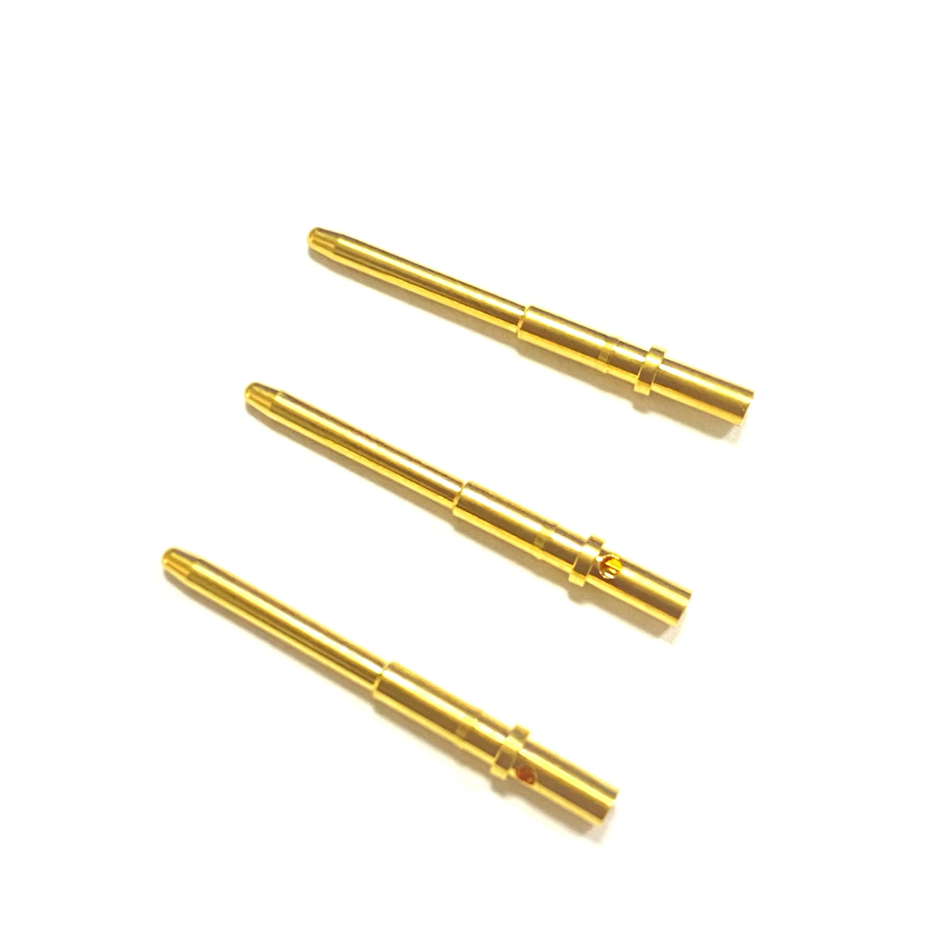 Customized Gold Pins  male brass crimping terminal  for medical wire and cable Terminal Power