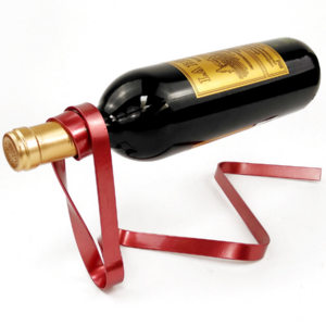 Floating Stand, Ribbon Wine Bottle Holder, Decorative Single Bottle Serving Display Rack