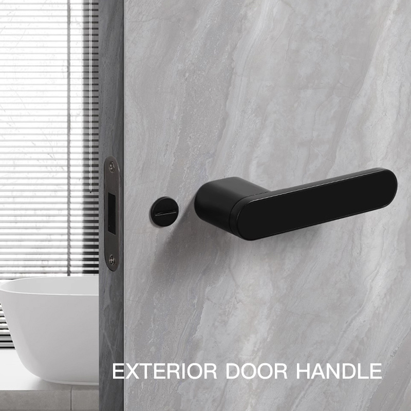 High quality door handles black lever handles,Privacy Door Lock for Bedroom and Bathroom,interior door handle lock set