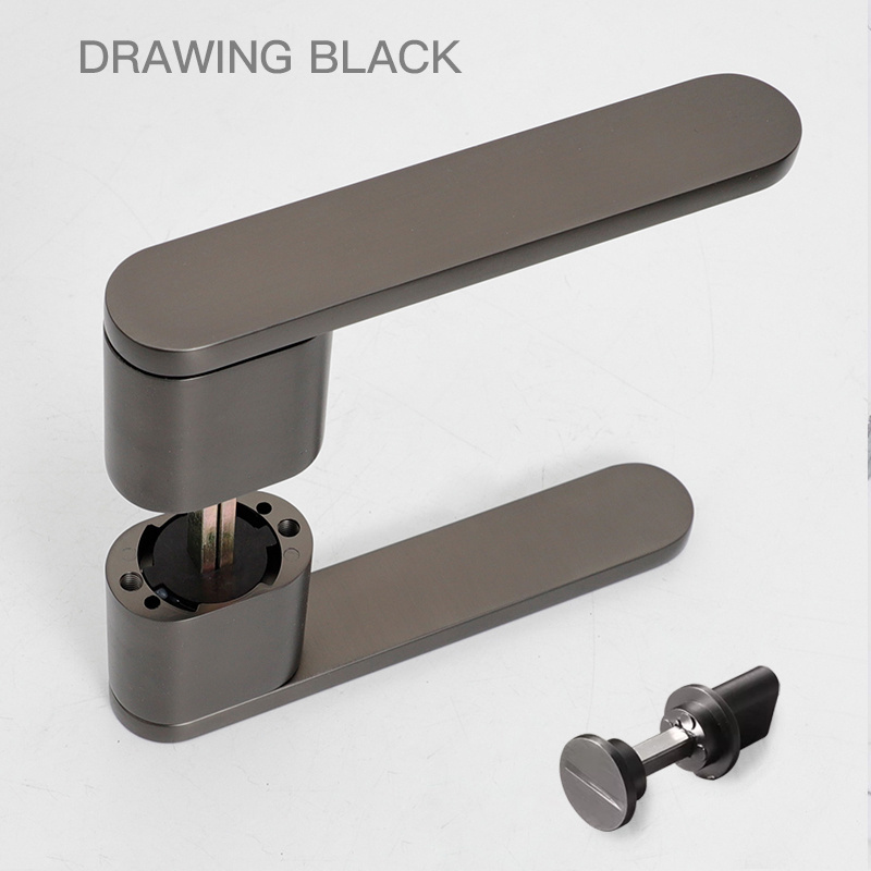 High quality door handles black lever handles,Privacy Door Lock for Bedroom and Bathroom,interior door handle lock set