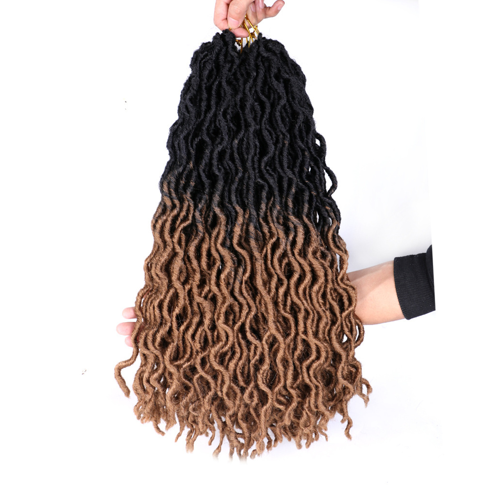 Ombre Cheap Price Deep Wave Water Wave Straight Handmade Hair Synthetic Premium Crochet Hair For Afro Women And Men