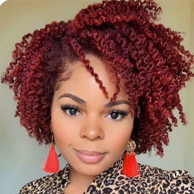 New Design Synthetic None Lace Wig Short Afro Spring Curly Hair Wig for Women braid extension