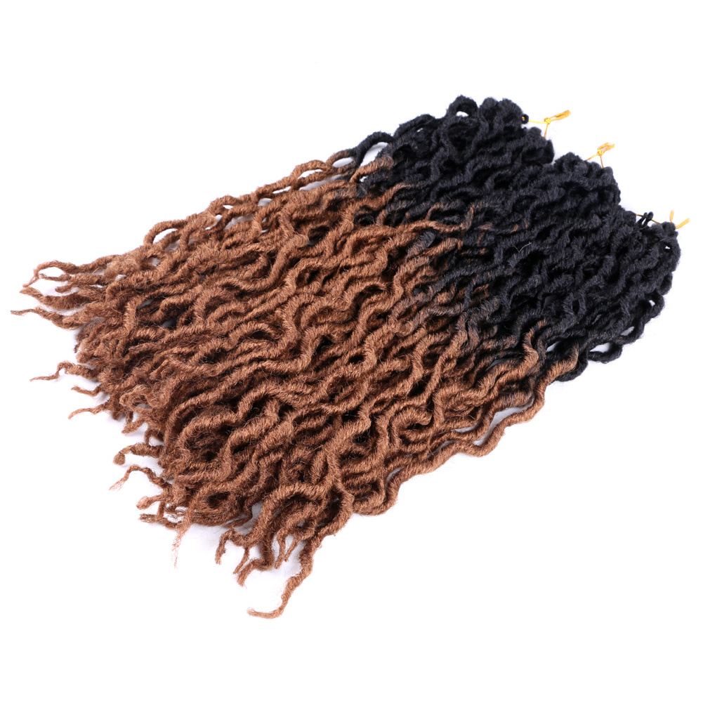 Ombre Cheap Price Deep Wave Water Wave Straight Handmade Hair Synthetic Premium Crochet Hair For Afro Women And Men