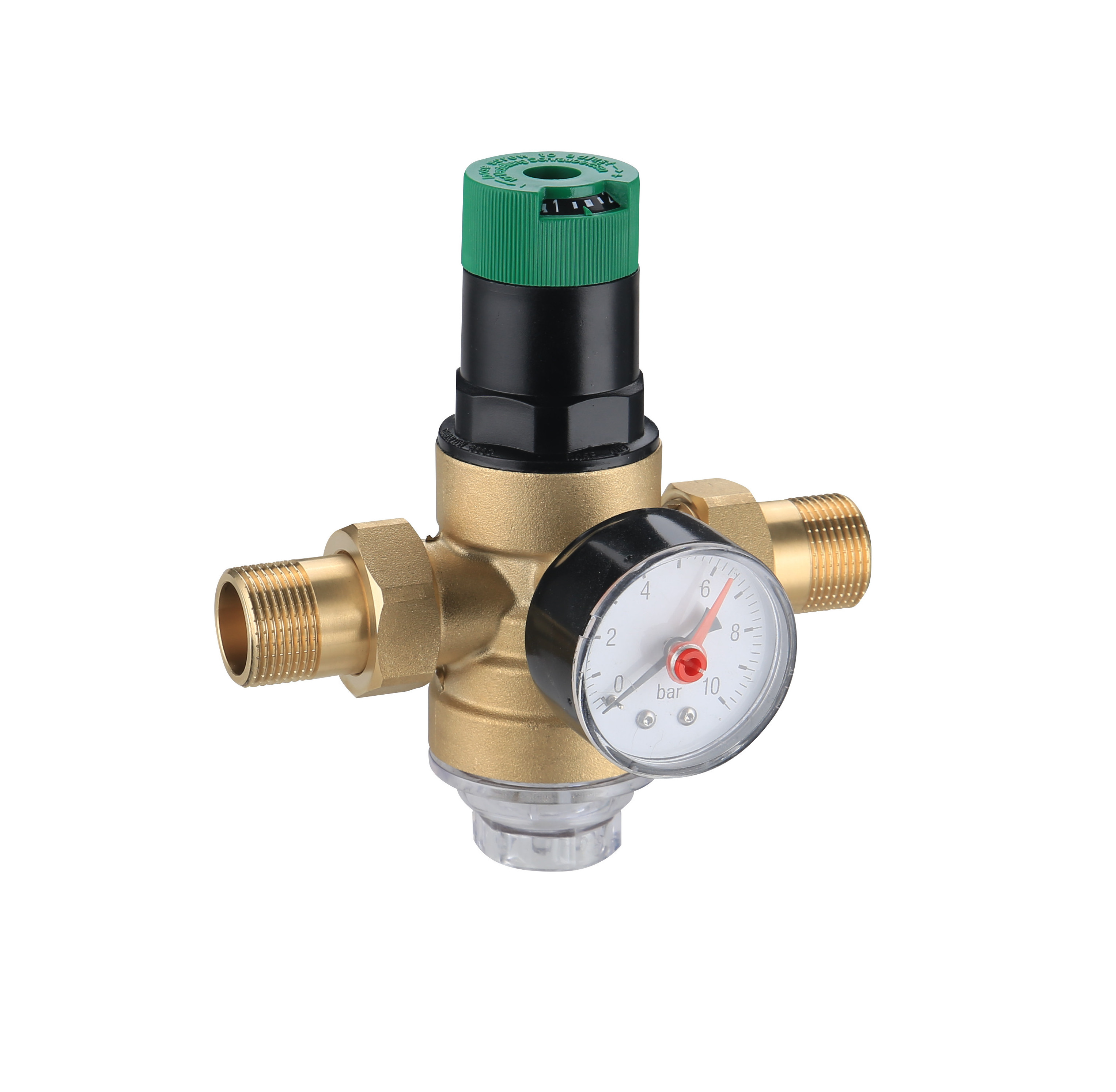 1/2inch Brass Pressure Reducing Valves With Gauge For Drinking Water And Housing Brass