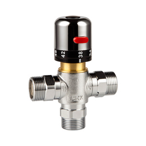 1/2" Brass Thermostatic Shower Mixer Valve Solar Electrical Hot Water  Brass Chrome Plated Thermostatic Mixing Valve