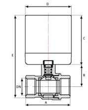 1/2 3/4 1 inch Suitable for HVAC and status control electric motor operated brass shut-off actuator ball valve