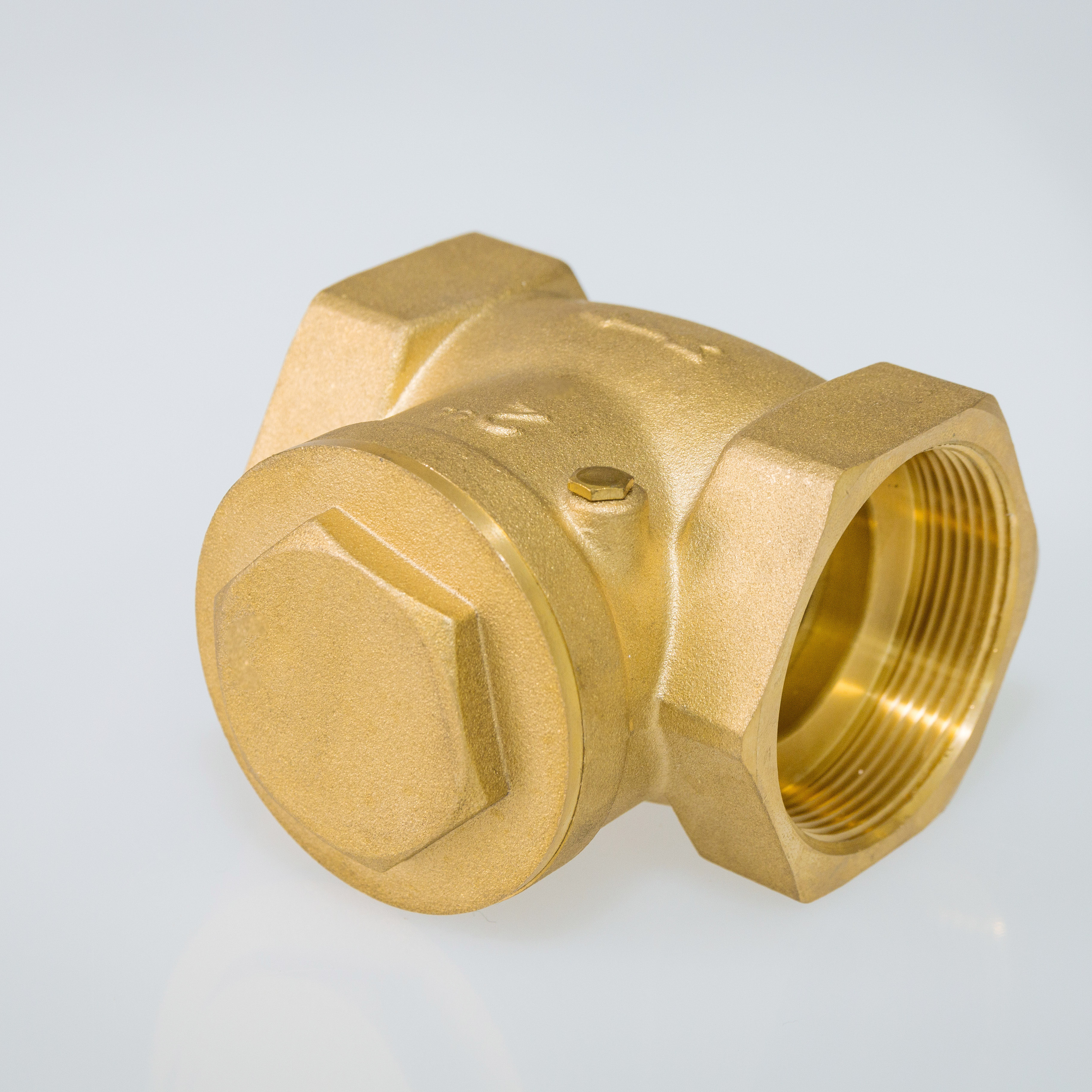 OEM 1/2 3/4 1 Inch Forged Non Return Brass Water Meter Sewage Swing Inline Stop Check Valve