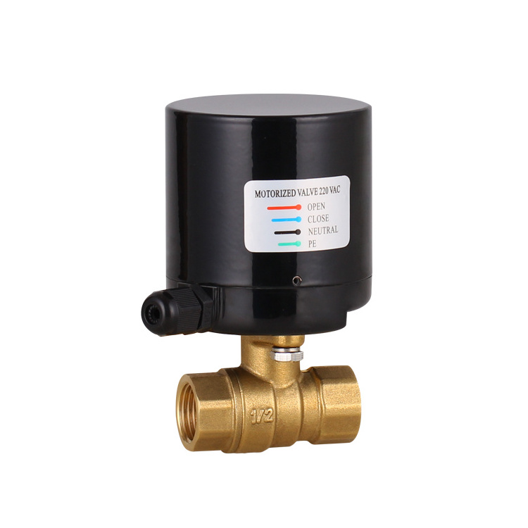 1/2 3/4 1 inch Suitable for HVAC and status control electric motor operated brass shut-off actuator ball valve