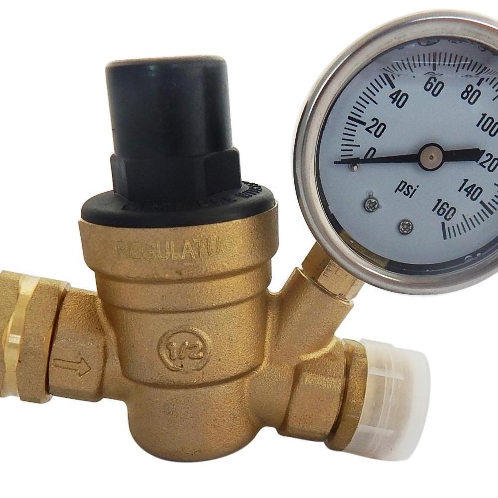 Lead-Free CW719R Brass 1/2 RV  Water pressure regulator  Pressure Reducing Control Valves with gauge