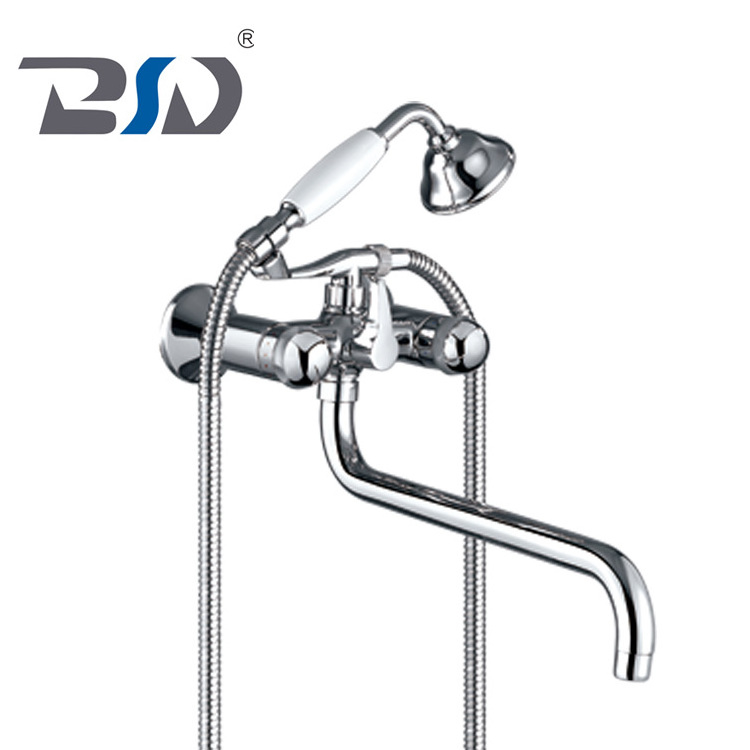 Customizable Designed Hot and Cold Silvery Lightweight brass Bath Mixer Faucet