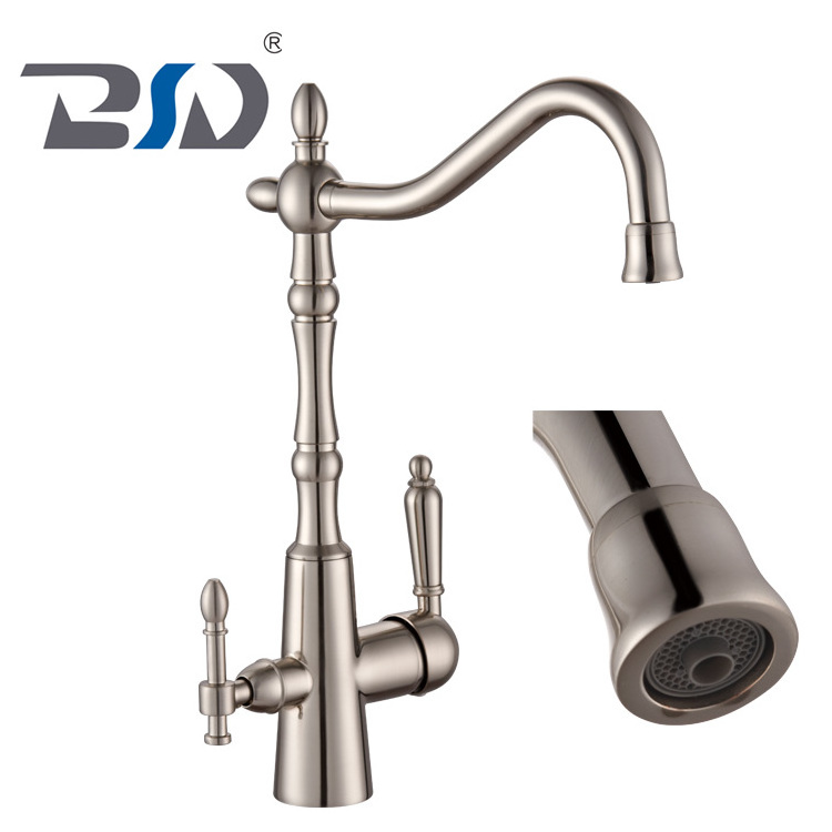 Dual Handle Copper Pipe 3 Way Drinking Water Kitchen Faucet With Filter