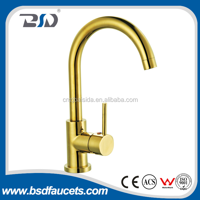 Yuhuan faucet manufacture single handle chrome plated brass watermark kitchen faucet sink water mixer tap high gooseneck