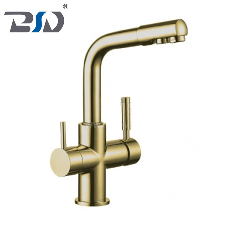 China Manufacturers Brass Tap Three Way Faucet Kitchen Water Faucets