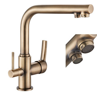 Hot&Cold Water Pure Water Drinking Bronze 3 Way Kitchen Faucet