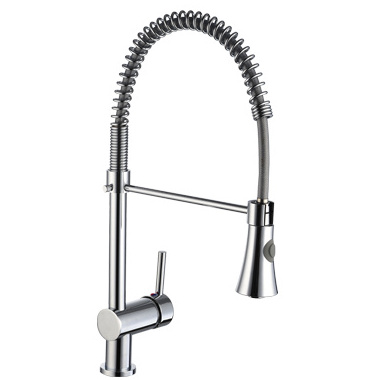 Hot Sell Pull Down Spring Chrome Single Lever Brass Nickel Brushed Kitchen Faucet