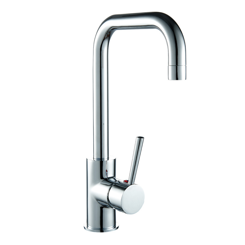 Hot Selling Modern Copper Chrome Plated Bathroom Accessories Taps Single Handle Kitchen Faucet