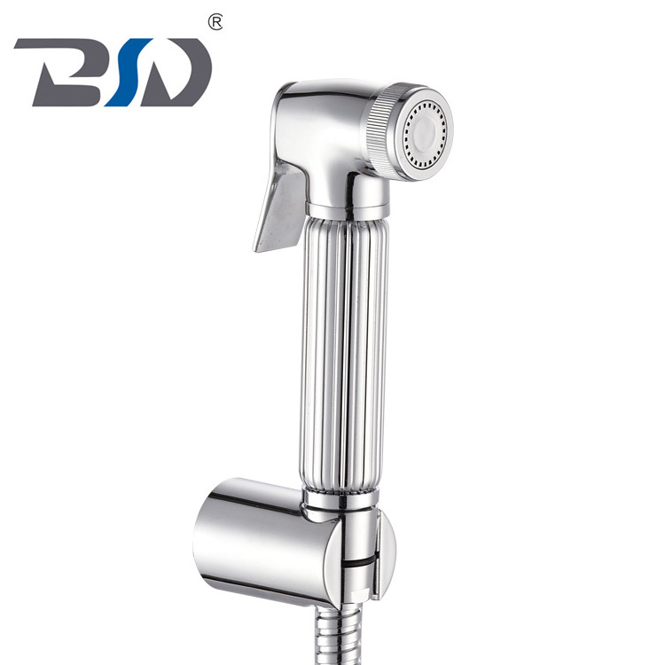 Brass Sprayer Shattaf Toilet Bidet With 1.2M S.S Flexible Hose Plastic Wall Bracket