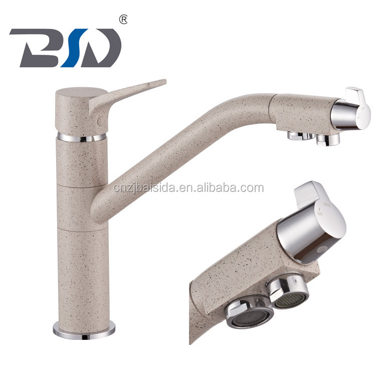 Watermark Approval Casting Lead Free Brass Two Spouts Two Handles 3 Ways Drinking Water filter Water Faucets