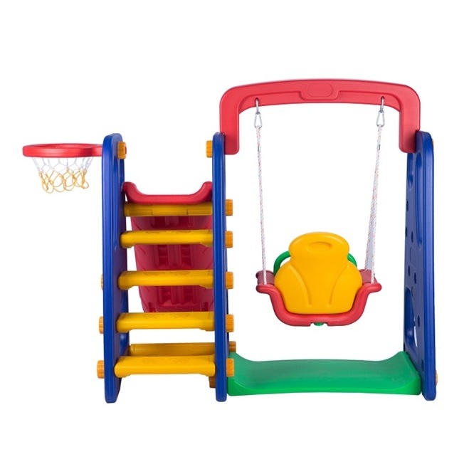 Children fashion plastic slide and swing