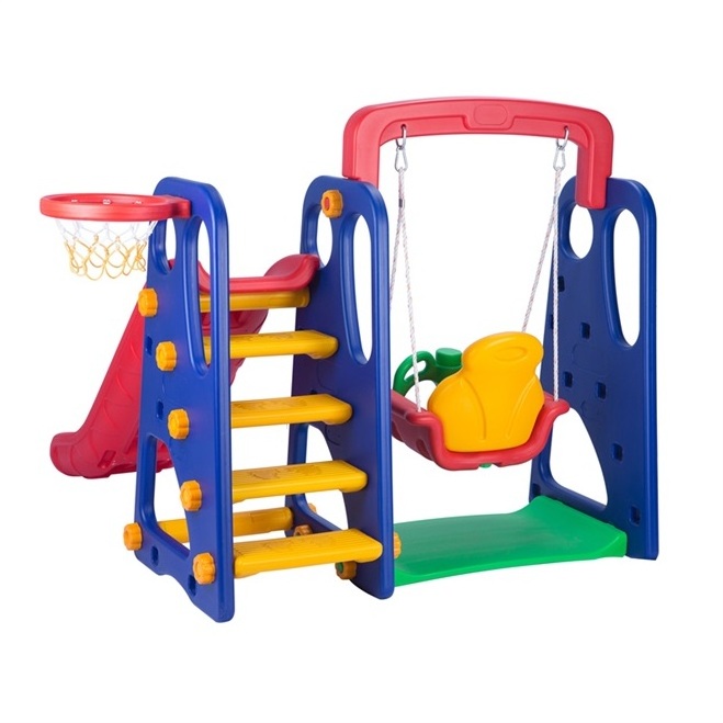 Children fashion plastic slide and swing