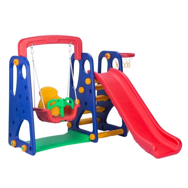 Children fashion plastic slide and swing