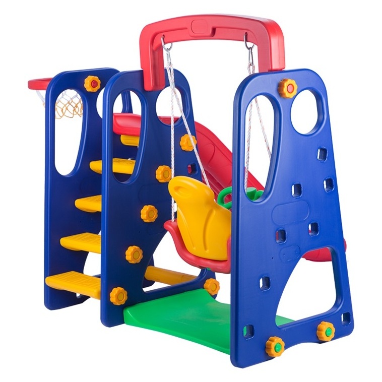 Happy Plastic Slide Type Plastic Swing and Slide Kids Outdoor Playground