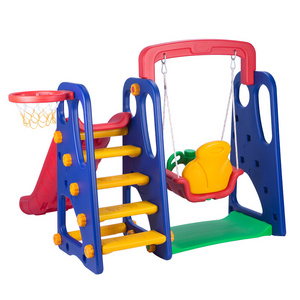 Kids Outdoor Playground Plastic Swing And Slide