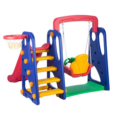 Kids Outdoor Playground Plastic Swing And Slide