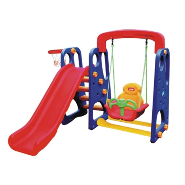 Multifunctional Various Color Indoor Plastic Slide Swing Set