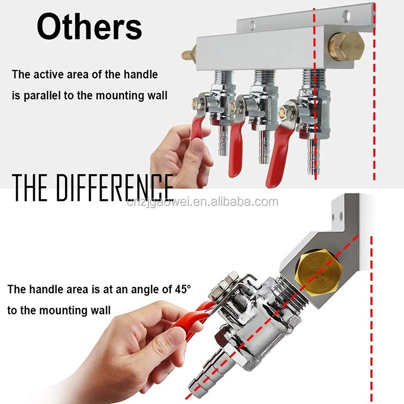 Beer Dispenser Co2 Splitter Distributor Aluminum Check Kitchen Gas Shut-off Valves Faucet Valve Air Valves & Vents HYDRAULIC