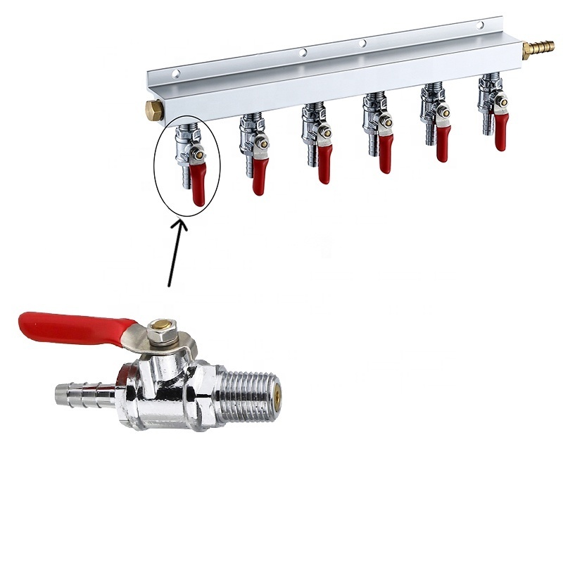 Homebrew Multi Keg Set Up 5 Way Compressed Distributor Aluminum CO2 Gas Manifold Gas Line Splitter