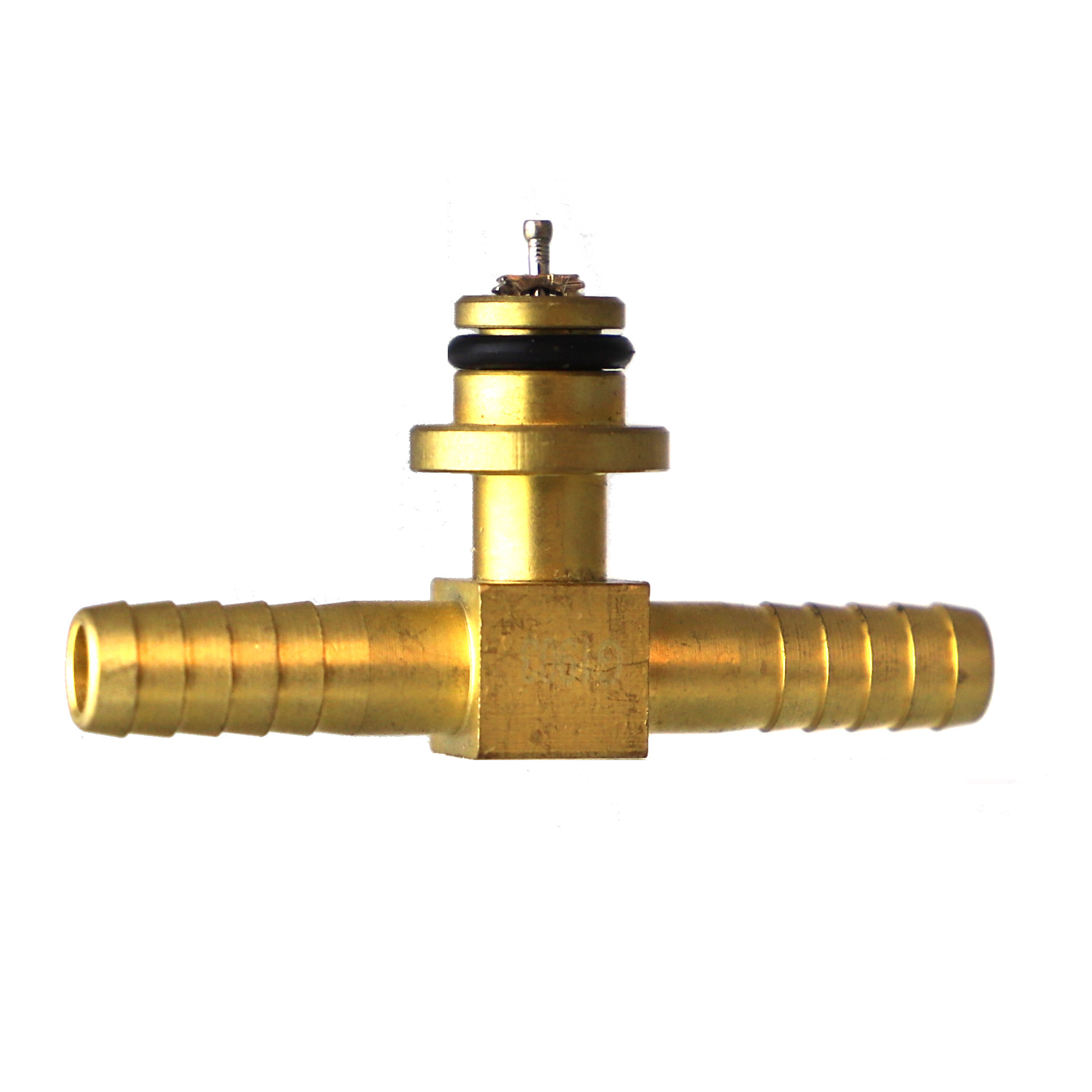 1/4 hose barb tee fitting brass check valve with shutoff