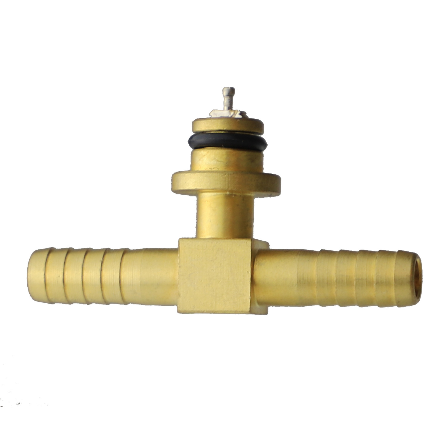 1/4 hose barb tee fitting brass check valve with shutoff