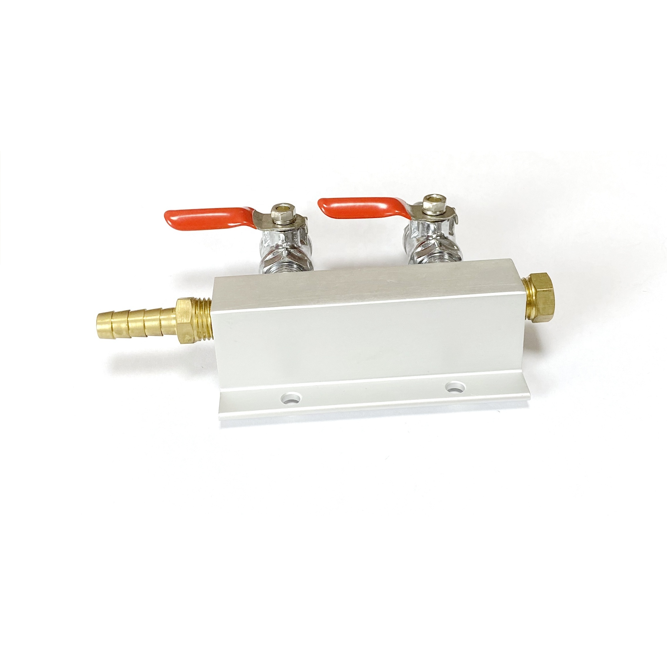 2 Way Compressed Air CO2 Gas Distributor Manifold Multi Gas Line Splitter 7mm Brass Barb Fittings