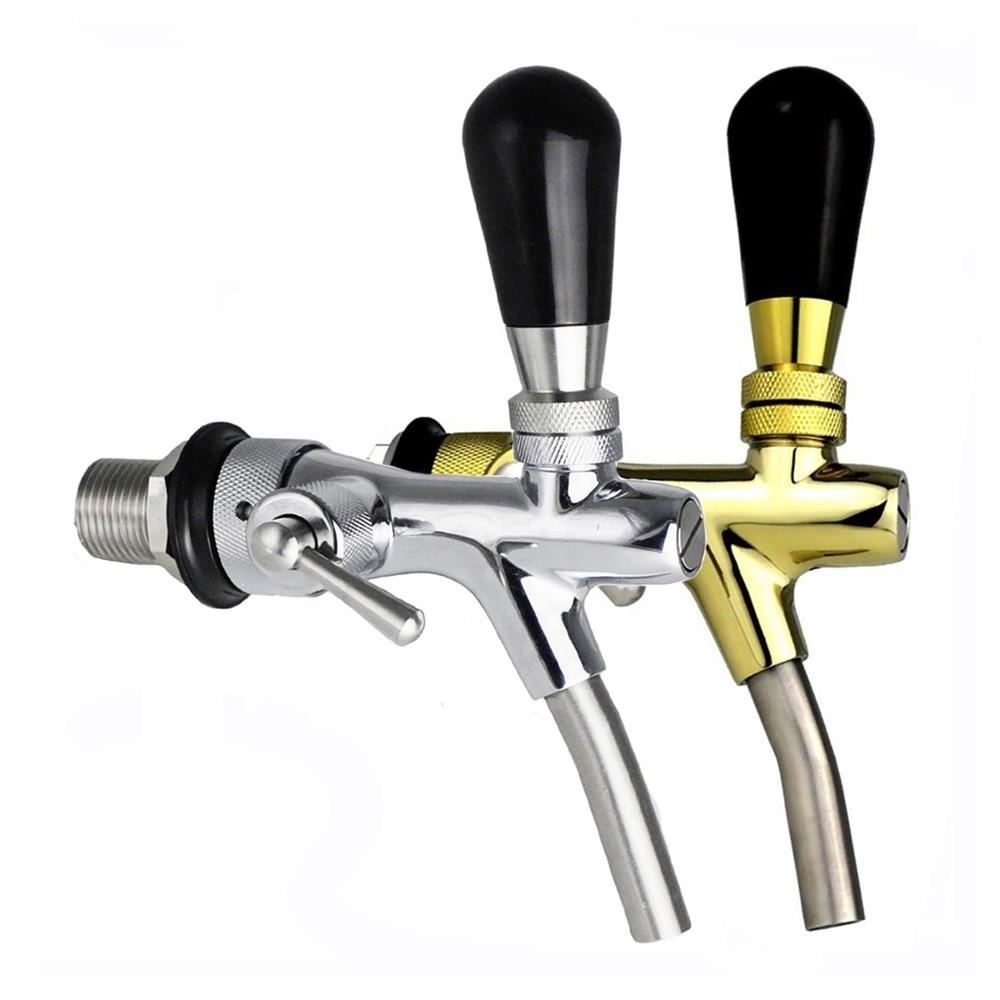 Automatic Bar homebrew Equipment stainless steel adjustable flow control PVD Beer tap Faucet For Beer Dispenser