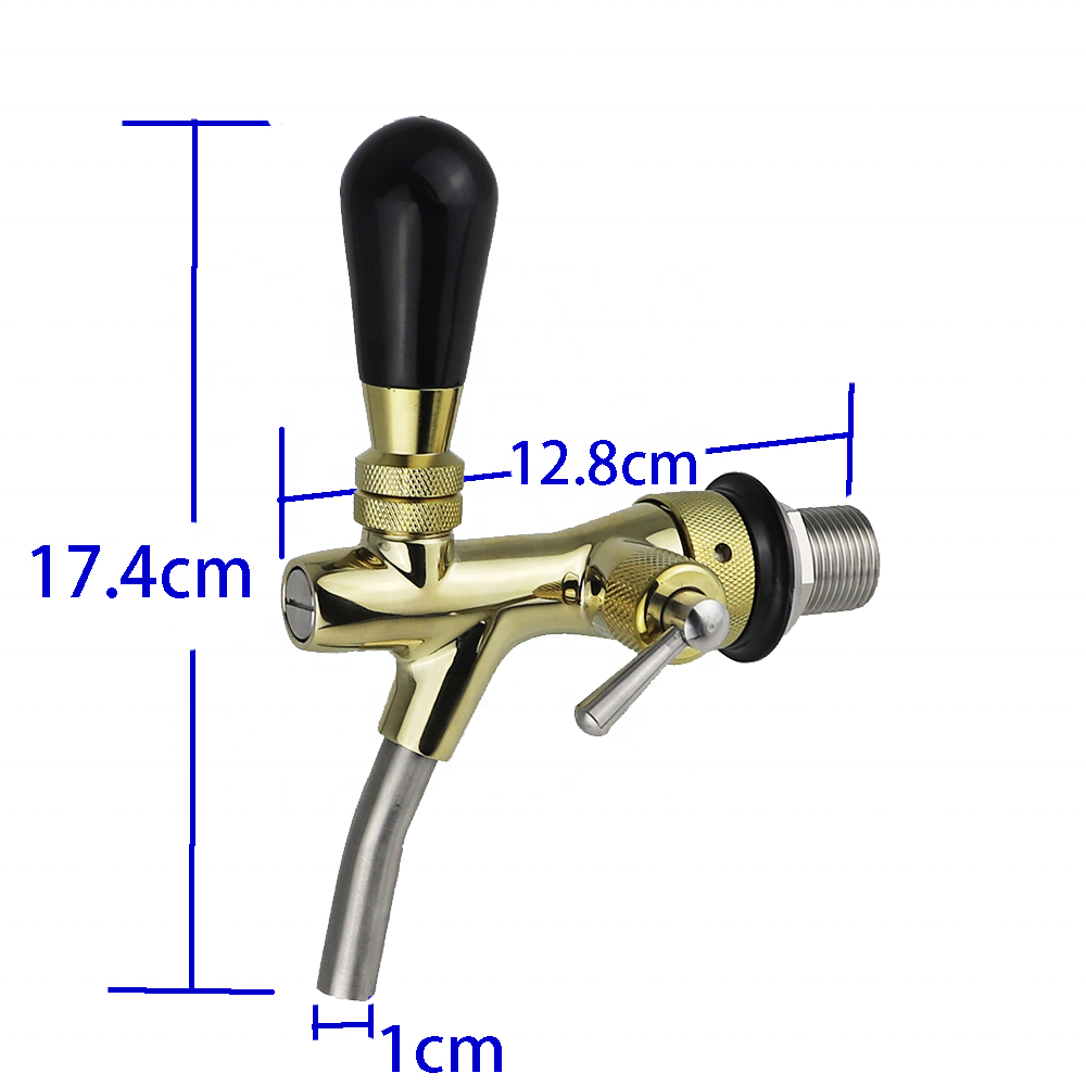 Automatic Bar homebrew Equipment stainless steel adjustable flow control PVD Beer tap Faucet For Beer Dispenser