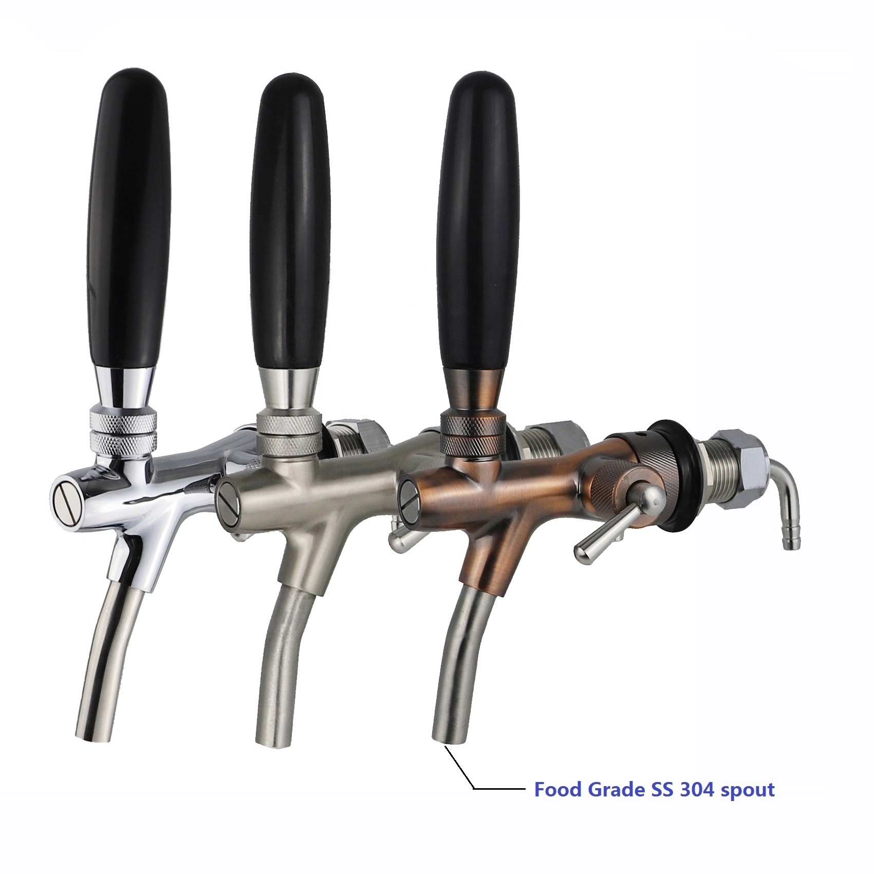 Automatic Bar homebrew Equipment stainless steel adjustable flow control PVD Beer tap Faucet For Beer Dispenser