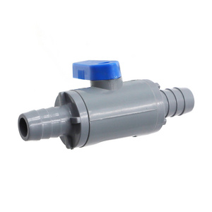 Hot sale straight 1/4 3/8 1/2 inch hose barb 2 Way PVC Plastic Ball Valve quick connect fitting