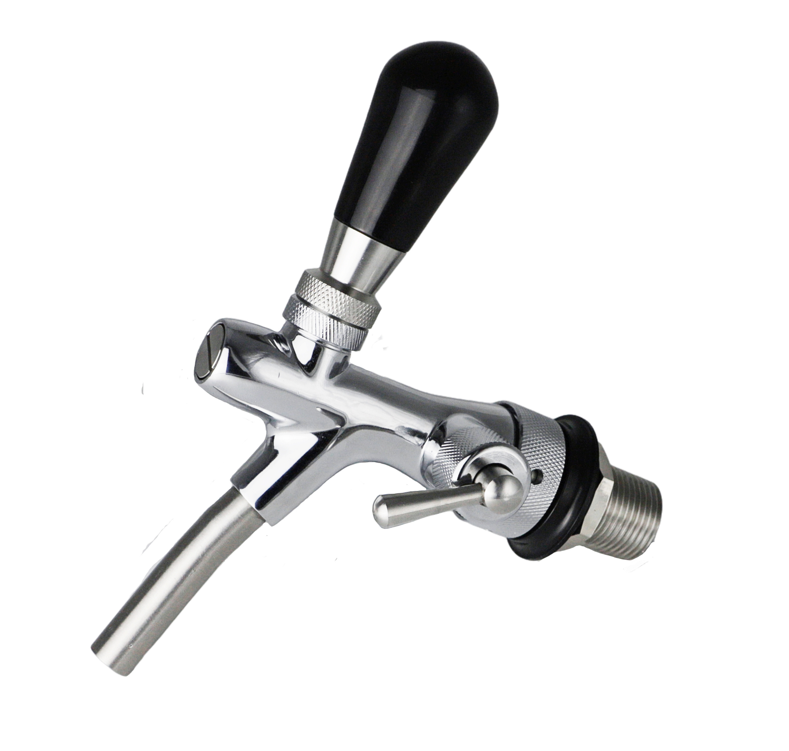 Home Brew 35mm shank thread Chrome Plating Adjustable Beer Tap Faucet Flow Control for Draft Beer Dispenser