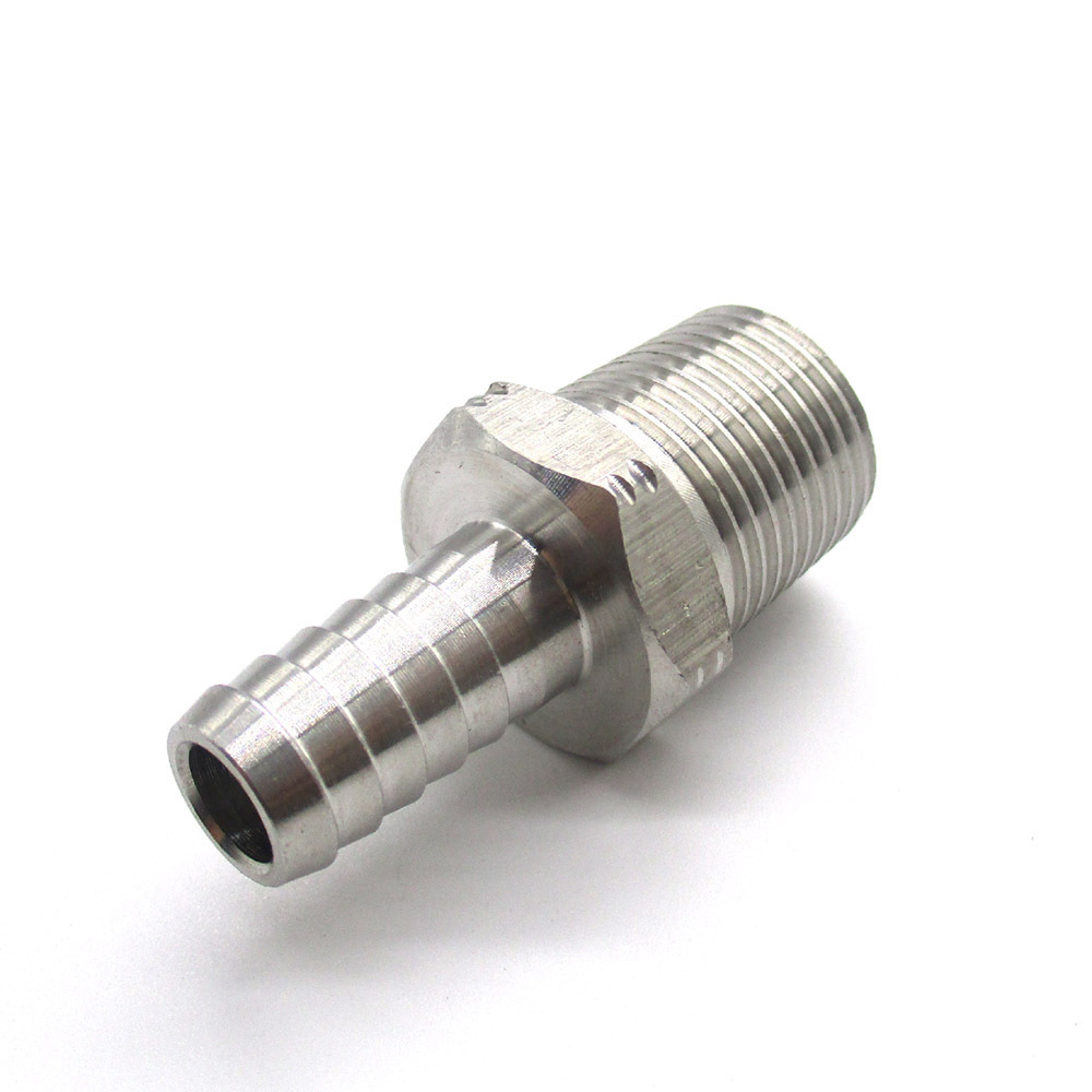 Wholesale High Quality Stainless Steel NPT Tube Union Thread Adapters 1/2 Barb to 1/2 NPT Connector Fitting